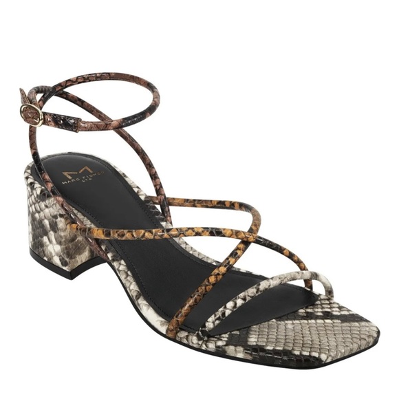 NWB Marc Fisher LTD Jared Sandal Sz 7.5 7 1/2 Naltural Multi Leather $128. - Picture 6 of 8